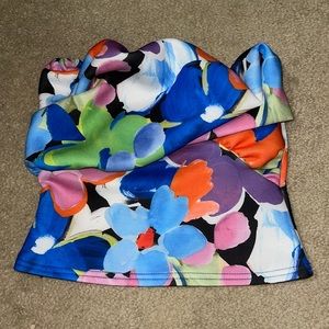 Floral Ruffle Detail Top